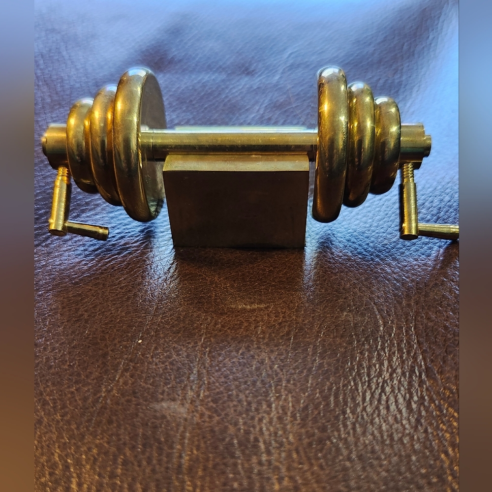 Vintage Brass 4.5 Inch Dumbbell Paperweight